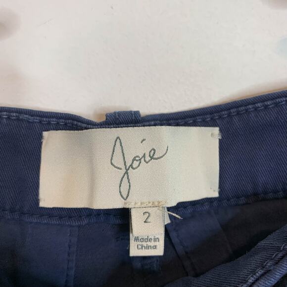 JOIE navy bermuda shorts cuffed hem seam stripe mid rise 6.5" inseam 2417 - Picture 5 of 9